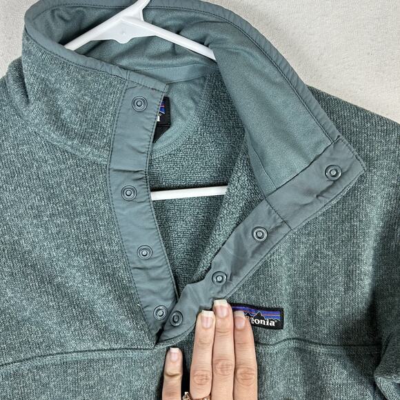 Patagonia Better Sweater 1/4 Snap Pullover Women's Small Greem Outdoors STAINED - Picture 2 of 16